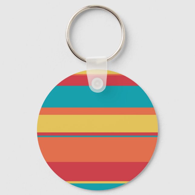 Fruity Tropical Tonal Stripes Key Ring (Front)