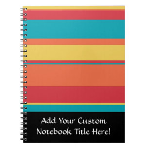 Fruity Tropical Tonal Stripes Notebook