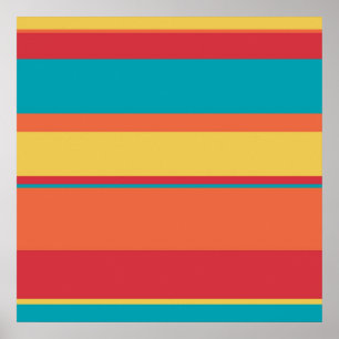 Fruity Tropical Tonal Stripes Poster