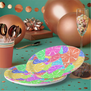 Fruity Tutti Colourful Fruit Slices Paper Plate