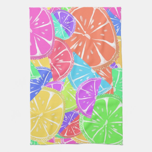 Fruity Tutti Colourful Fruit Slices Tea Towel (Vertical)