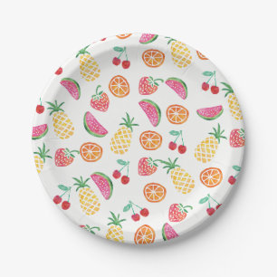 Fruity watercolor colourful party plate