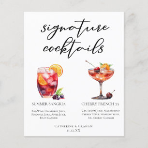 Fruity Wedding Signature Cocktails Menu