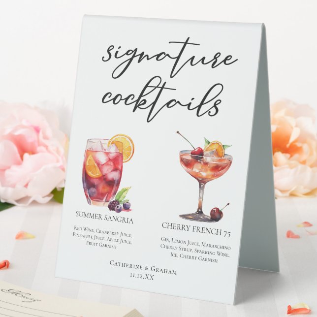Fruity Wedding Signature Cocktails Menu (In SItu (Wedding))