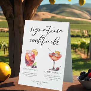 Fruity Wedding Signature Cocktails Menu