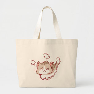 Frustrated cute cat   cats lovers design but now  large tote bag