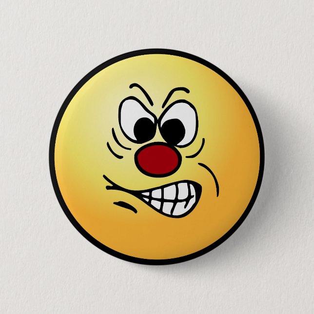 Frustrated Face Grumpey 6 Cm Round Badge (Front)