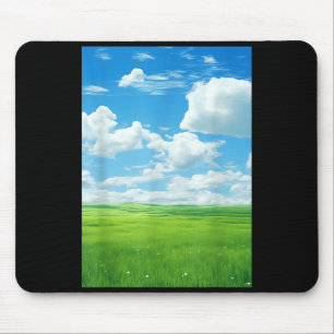 Frutiger Aero_ Field Clouds Sky is Blue Mouse Pad