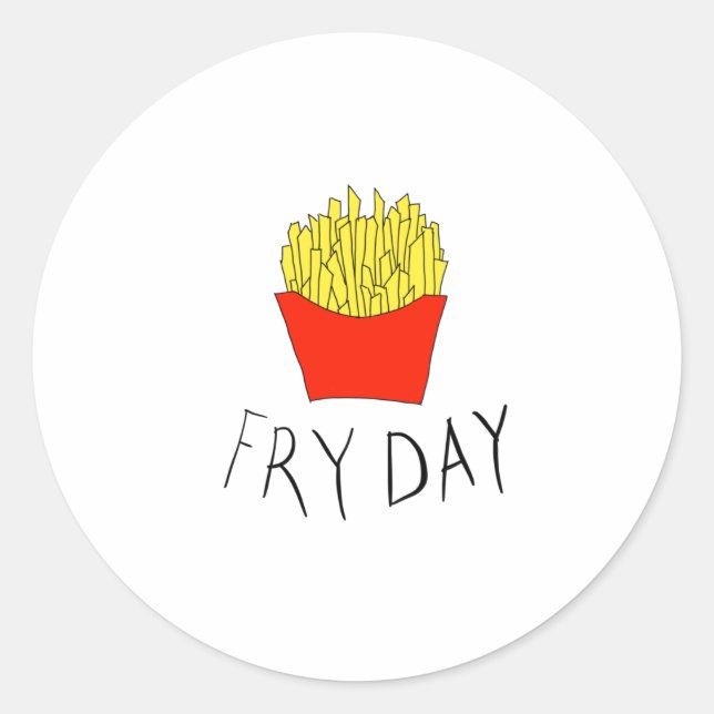 Fry day classic round sticker (Front)