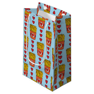 Fry Day I'm in Love Punny Cartoon French Fries Small Gift Bag