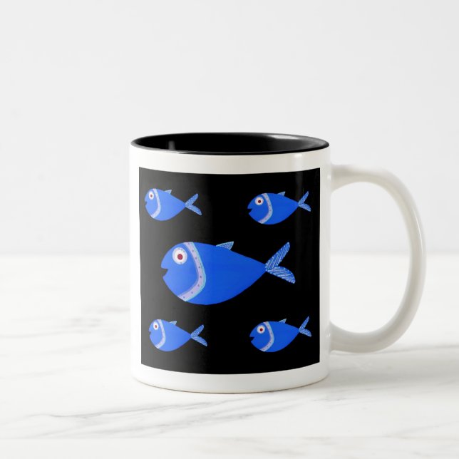 Fry Fish Two-Tone Coffee Mug (Right)