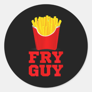 Fry Guy Fast Food Lover Fries Funny Novelty Classic Round Sticker