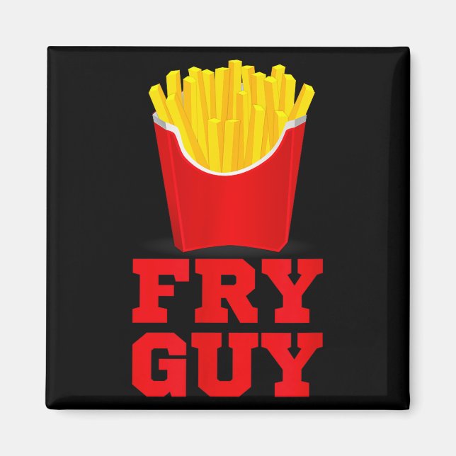 Fry Guy Fast Food Lover Fries Funny Novelty  Magnet (Front)