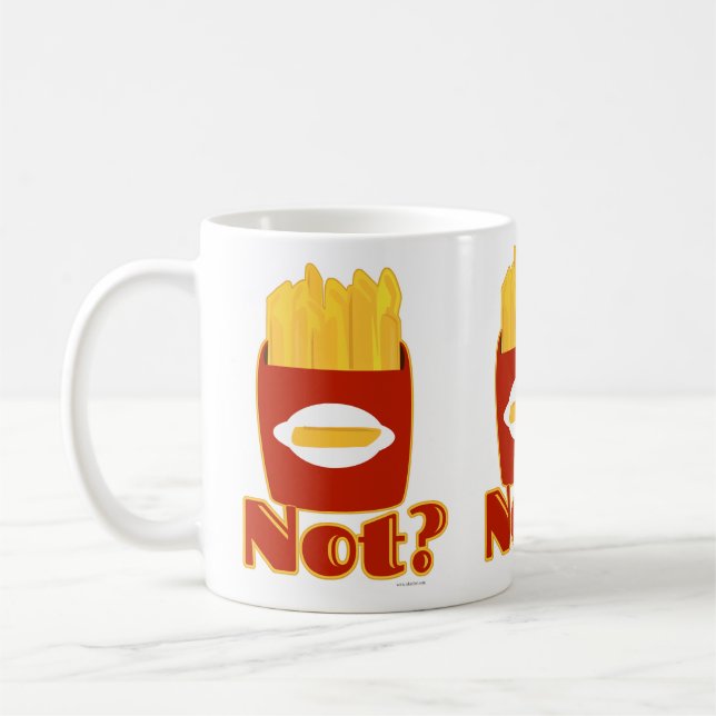 Fry Not Funny Cartoon Fries Humour Design Coffee Mug (Left)