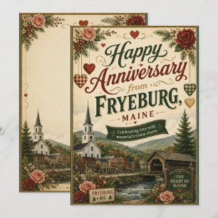 Fryeburg Maine Anniversary Greeting Card