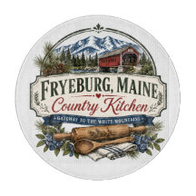 Fryeburg Maine Country Kitchen Decorative Glass