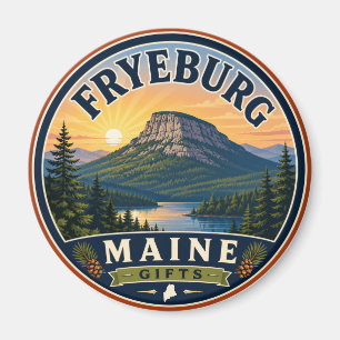Fryeburg Maine Gifts Scenic Round Magnet