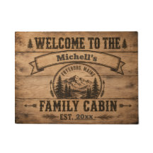 Fryeburg Maine Personalised Family Cabin Doormat