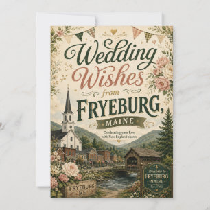 Fryeburg Maine Wedding Wishes Greeting Card