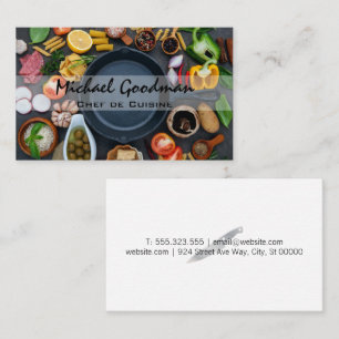 Frying Pan and Foods Business Card