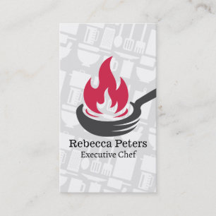 Frying Pan Fire   Cooking Utensils Business Card