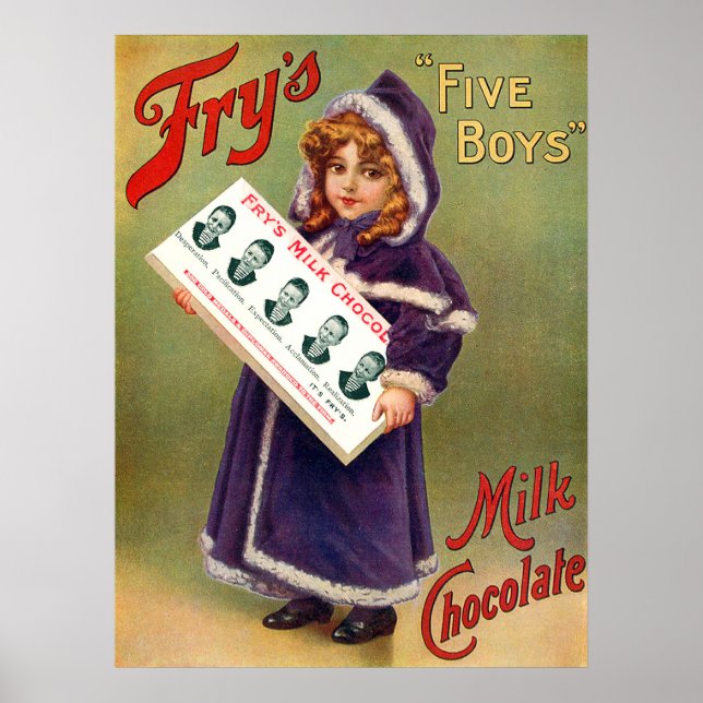 Fry's Five Boys Milk Chocolate Vintage Poster (Front)
