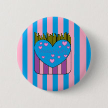 FryShy Button Pink and Blue 