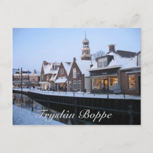 Fryslân Boppe Lemmer Canal Postcard