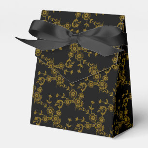 FS Style 1-Black-Gold-PARTY FAVOR BOXES,tent Favour Box