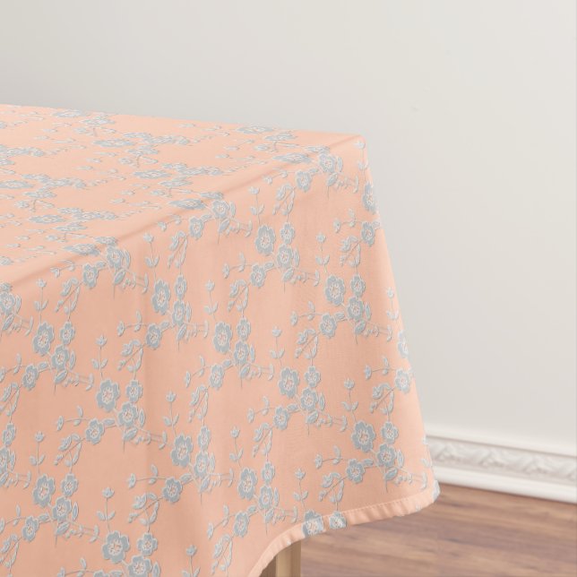FS Style 1-Peach-White-52x70 COTTON TABLECLOTH (In Situ)