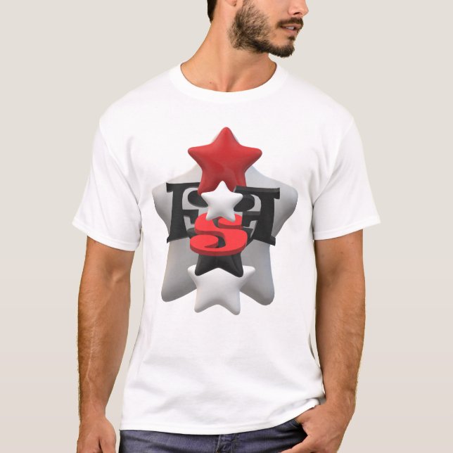 FSF 'Stacked Stars' logo Basic White T-Shirt (Front)