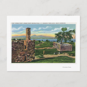 Ft Crown Point View of South Barracks Postcard