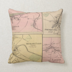 Ft Fairfield, Presque Isle, Caribou Map Cushion