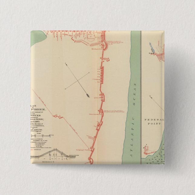 Ft Fisher 15 Cm Square Badge (Front)