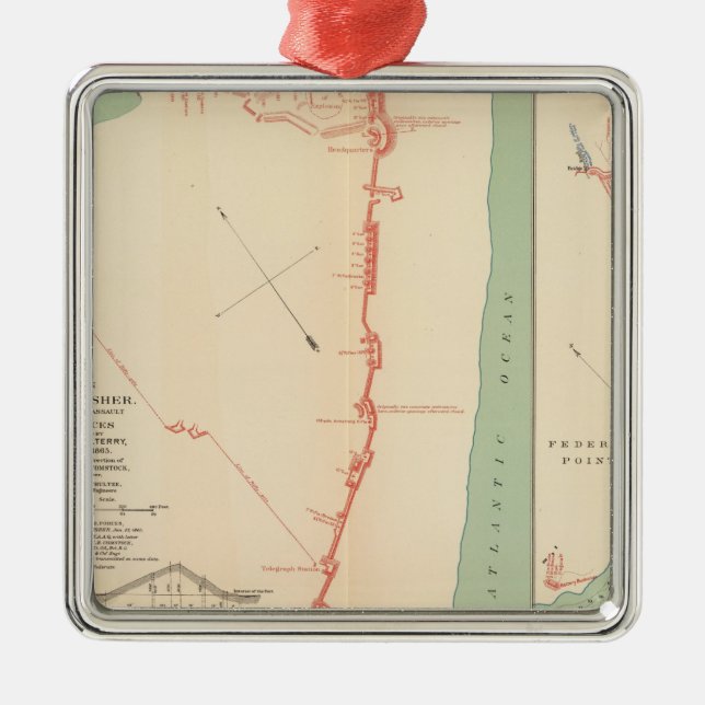 Ft Fisher Metal Tree Decoration (Front)