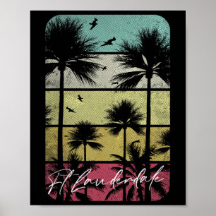 Ft. Fort Lauderdale Florida Retro Vintage Beach Su Poster