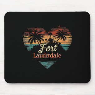 Ft. Fort Lauderdale - Heart Vintage Love Women Kid Mouse Pad