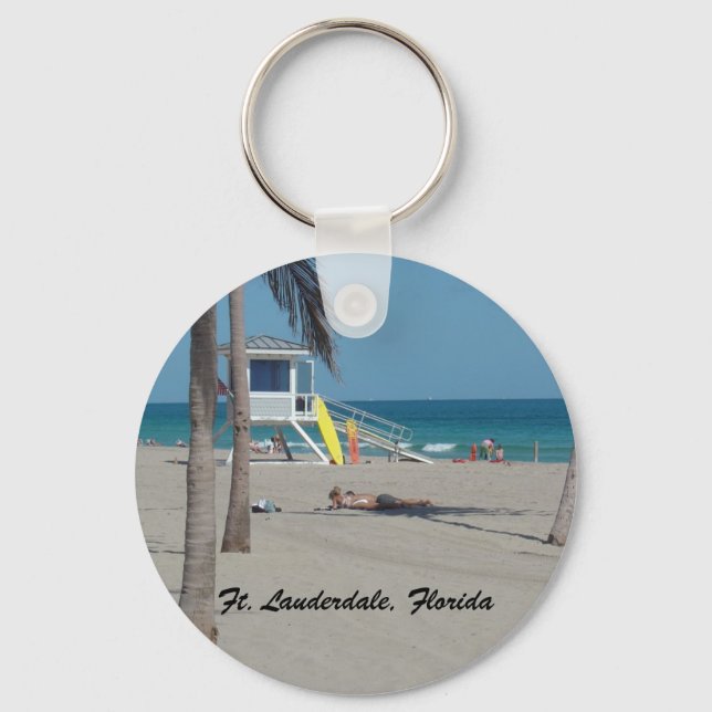 Ft Lauderdale Beach Lifeguard Stand Key Ring (Front)