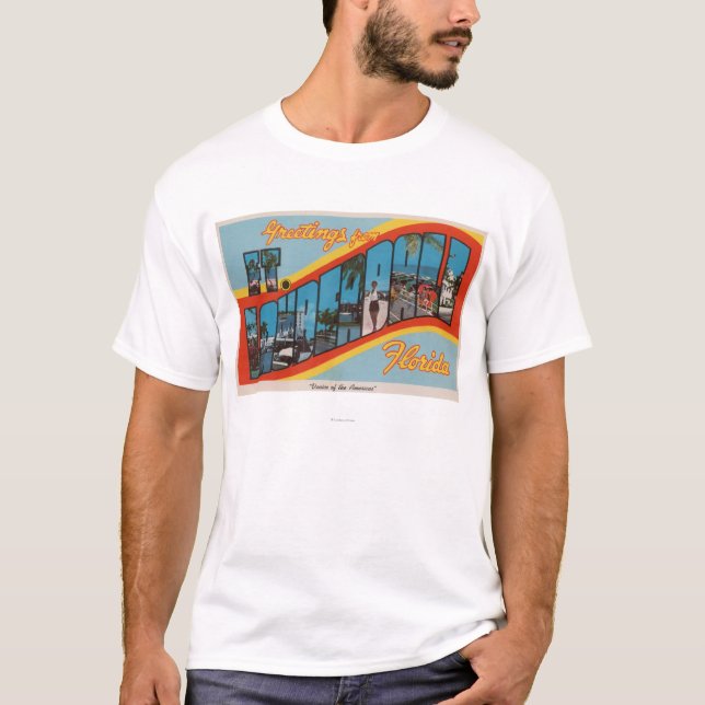 Ft. Lauderdale, Florida - Large Letter Scenes 2 T-Shirt (Front)