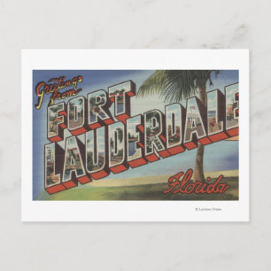 Ft. Lauderdale, Florida - Large Letter Scenes Postcard