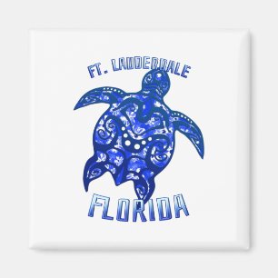Ft Lauderdale Florida Vacation Tribal Turtle Magnet