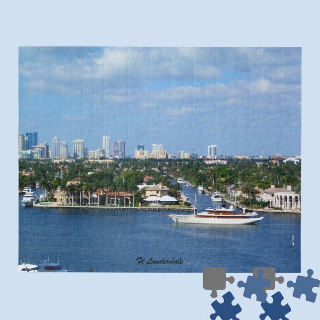 Ft Lauderdale Intracoastal Waterway Skyline Yacht  Jigsaw Puzzle (Creator Uploaded)