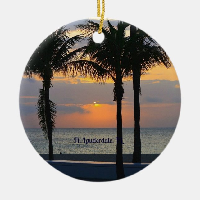 Ft. Lauderdale Sunrise Ceramic Ornament (Front)