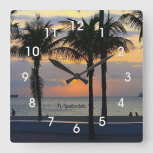 Ft. Lauderdale Sunrise Square Wall Clock