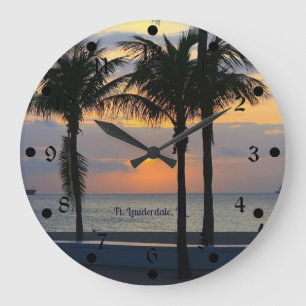 Ft. Lauderdale Sunset Large Clock