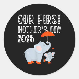Ft Mothers Day 2026 Elephant Funny Mummy New Mum Classic Round Sticker