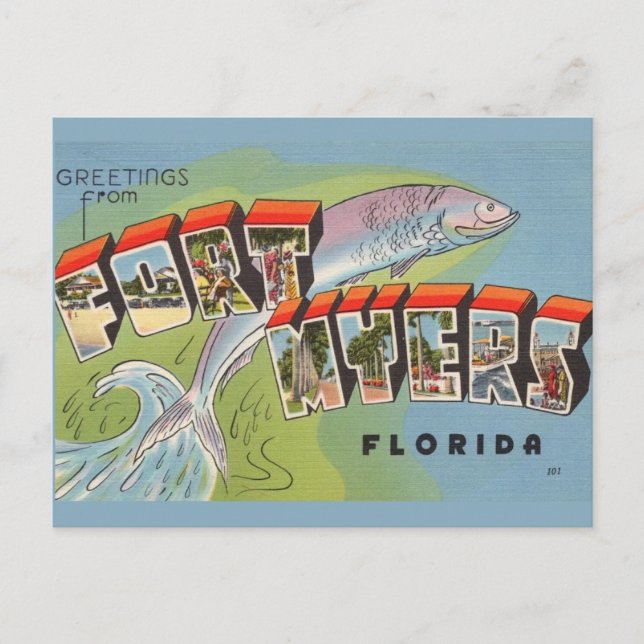  Ft. Myers Greeting Postcard (Front)