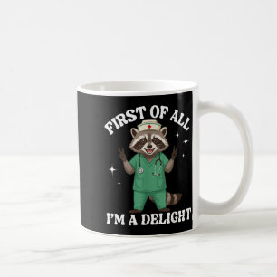 Ft of A Delight Funny Racoon Nurse Scrub Costume Coffee Mug