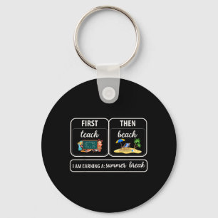 Ft Teach Beach Teacher Last Day of School Vacation Key Ring