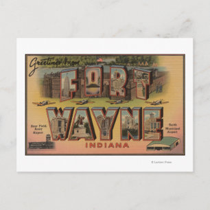 Ft. Wayne, Indiana - Large Letter Scenes 2 Postcard